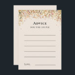 Eenvoudige rustieke Herfst Beige bruiloft advies K<br><div class="desc">Dit eenvoudige rustieke Herfst Beige bruiloft advies Kaart ontwerp beschikt over een tijdloos neutraal basispalet van beige en goud met delicaat gedempte kleurrijke versieringen van gouden takken en mooie herfstbloemen met zacht vallende bladeren in rood, koper, stoffig roos, verbrand sinaasappel, terracotta en de volle herfst kleur bloeien. Deze botanische elementen...</div>