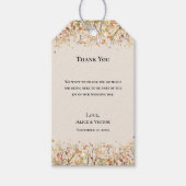 Eenvoudige rustieke Herfst Beige bruiloft Dank u Cadeaulabel (Voorkant)