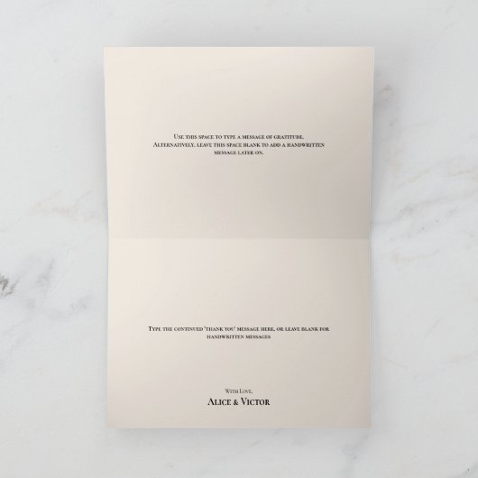 Eenvoudige rustieke Herfst Beige bruiloft dank u k Bedankkaart (Binnen)