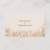 Eenvoudige rustieke Herfst Beige bruiloft Flat Plaatskaartje (Achterkant)