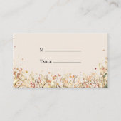 Eenvoudige rustieke Herfst Beige bruiloft Flat Plaatskaartje (Voorkant)