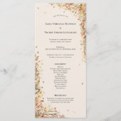 Eenvoudige rustieke Herfst Beige bruiloft Flat Programmakaart (Voorkant)