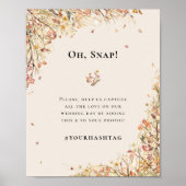 Eenvoudige rustieke Herfst Beige bruiloft hashtag Poster (Voorkant)