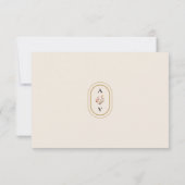 Eenvoudige rustieke Herfst Beige bruiloft Monogram RSVP Kaartje (Achterkant)