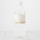 Eenvoudige rustieke Herfst Beige bruiloft Waterfles Etiket (Achterkant)