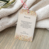 Eenvoudige rustieke Herfst Beige bruiloft Welkom Cadeaulabel