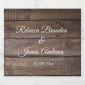 Eenvoudige rustieke houten bruiloft verlovingsfees likeurfles etiket (Enkel label)