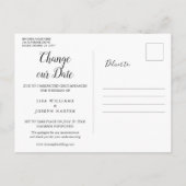 Eenvoudige Rustieke Houten Datumwijziging Uitgeste Aankondigingskaart (Achterkant)