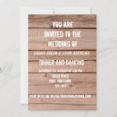 Eenvoudige Rustieke Houten Eiken Huwelijksuitnodig Kaart (Voorkant)