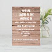 Eenvoudige Rustieke Houten Eiken Huwelijksuitnodig Kaart (Staand voorkant)