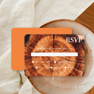 Eenvoudige Rustieke Houten Gesneden Schijf Houtner RSVP Kaartje