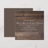 Eenvoudige rustieke houten kalligrafie bruiloft ui kaart (Voorkant / Achterkant)