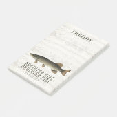 Eenvoudige Rustieke Houten Natuur Visser Snoek Post-it® Notes (Schuin)