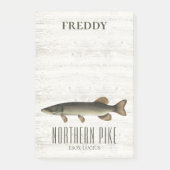 Eenvoudige Rustieke Houten Natuur Visser Snoek Post-it® Notes (Voorkant)