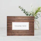 Eenvoudige Rustieke Houten Panelen Bedankkaart (Staand voorkant)