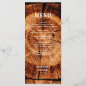 Eenvoudige Rustieke Houten Schijf Bruiloft Menu (Voorkant)
