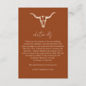 Eenvoudige rustieke Koe schedel Details Behuizing Informatiekaartje (Voorkant)