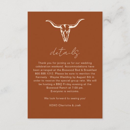 Eenvoudige Rustieke Koeien Schedel Details Bijlage (Voorkant)