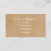 Eenvoudige rustieke Kraft Professional Visitekaartje (Achterkant)