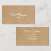 Eenvoudige rustieke Kraft Professional Visitekaartje (Voorkant / Achterkant)