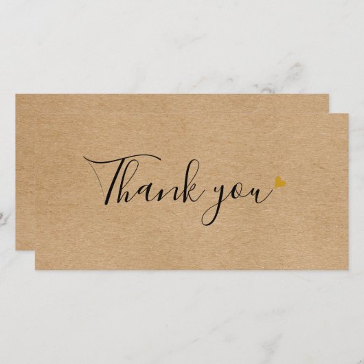 Eenvoudige Rustieke Kraft Script Bedankkaart voor (Voorkant / Achterkant)
