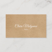 Eenvoudige Rustieke Kraft Zakelijk Visitekaartje (Voorkant)