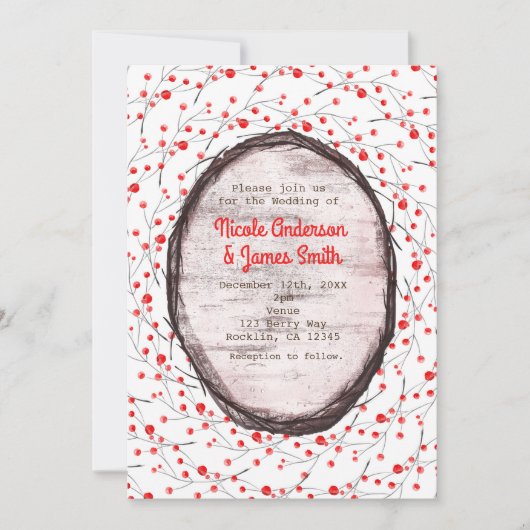 Eenvoudige rustieke landelijke vakantie bruiloft u kaart (Voorkant)