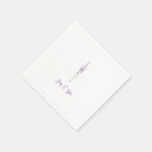 Eenvoudige rustieke lavendel gepersonaliseerde bru servet (Hoek)