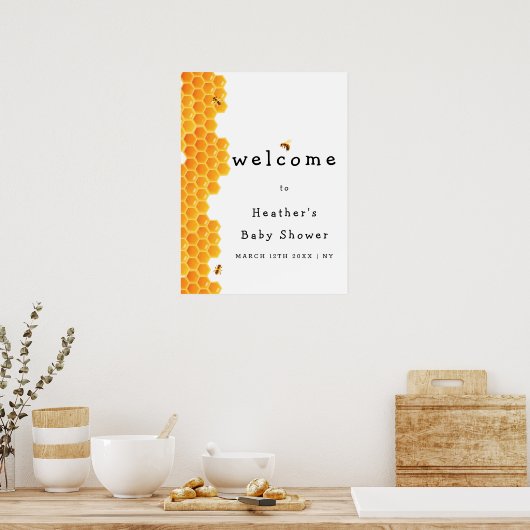 Eenvoudige rustieke mama om bij Baby shower Welkom Poster (Keuken)
