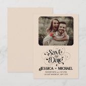 Eenvoudige Rustieke Minimaal Elegante Bewerkbare T Save The Date (Voorkant / Achterkant)