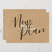 Eenvoudige rustieke nieuwe plan datumwijziging uit save the date (Voorkant / Achterkant)