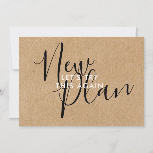 Eenvoudige Rustieke Nieuwe Plan Wijzigingsdatum Ui Save The Date (Voorkant)