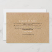 Eenvoudige Rustieke Nieuwe Plan Wijzigingsdatum Ui Save The Date (Achterkant)