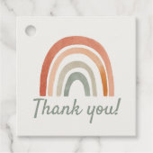 Eenvoudige rustieke regenboog baby shower dank u bedankjes labels (Voorkant)