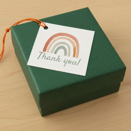 Eenvoudige rustieke regenboog baby shower dank u bedankjes labels