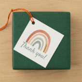 Eenvoudige rustieke regenboog baby shower dank u bedankjes labels