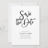 eenvoudige rustieke script save the date kaart (Voorkant)