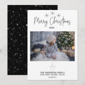 Eenvoudige rustieke ster engel foto vrolijk kerstf feestdagenkaart (Voorkant / Achterkant)