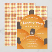 Eenvoudige rustieke Thanksgiving Ontbijt uitnodige Kaart (Voorkant / Achterkant)