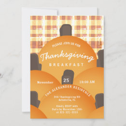 Eenvoudige rustieke Thanksgiving Ontbijt uitnodige Kaart