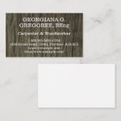 Eenvoudige rustieke timmerman / houtbewerker visitekaartje (Voorkant / Achterkant)