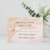 Eenvoudige Rustieke Trouw Uitnodiging met Boom RSV (Staand voorkant)