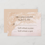 Eenvoudige Rustieke Trouw Uitnodiging met Boom RSV (Voorkant / Achterkant)