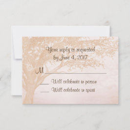 Eenvoudige Rustieke Trouw Uitnodiging met Boom RSV