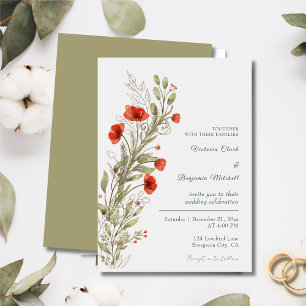 Eenvoudige rustieke Waterverf Floral Boho herfst b Kaart