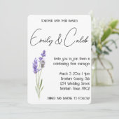 Eenvoudige rustieke Waterverf Lavendel bruiloft Kaart (Staand voorkant)