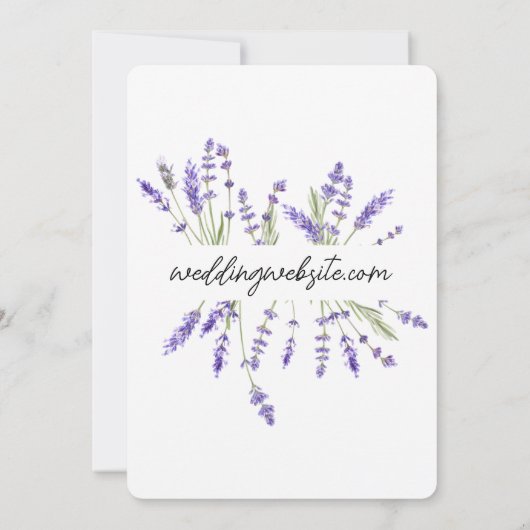 Eenvoudige rustieke Waterverf Lavendel bruiloft Kaart (Achterkant)