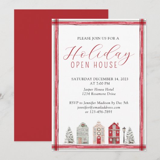 Eenvoudige rustieke Waterverf vakantie open huis r Kaart (Voorkant / Achterkant)