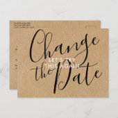 Eenvoudige Rustieke Wijzigingsdatum Uitgesteld Gea Aankondigingskaart (Voorkant / Achterkant)