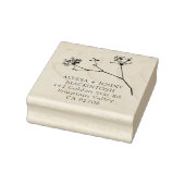 Eenvoudige rustieke wilde bloemen bruiloft retour  rubberstempel (Stempel)